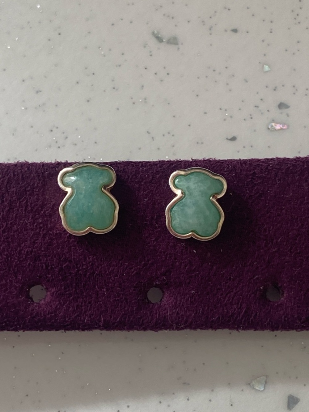 Tous Green Teddy-Shaped Stud Earrings - Women's Jewelry